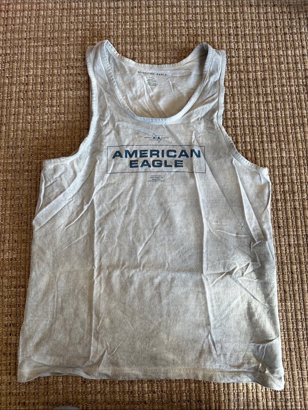 American Eagle Light Gray Logo Tank Top